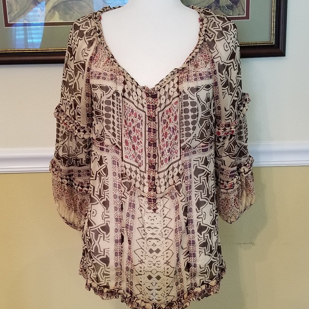Diane Von Furstenberg Silk Blouse Size 8